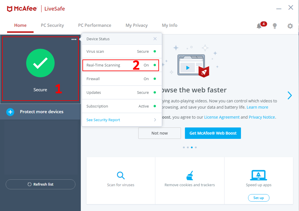 McAfee screenshot 1