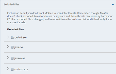 McAfee screenshot 2