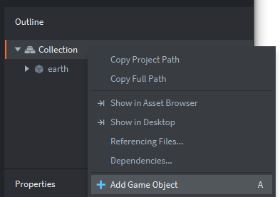 Add game object