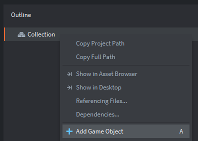 Add game object