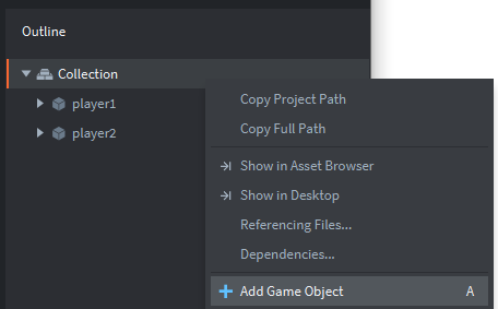 Add game object