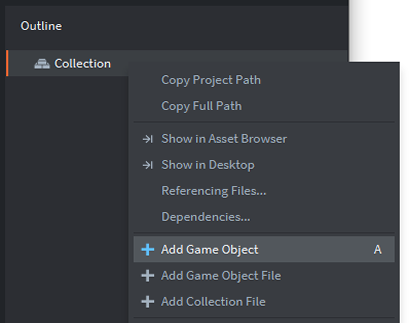 Add game object