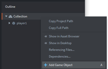 Add game object