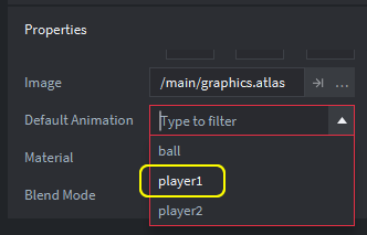 Select animation for sprite