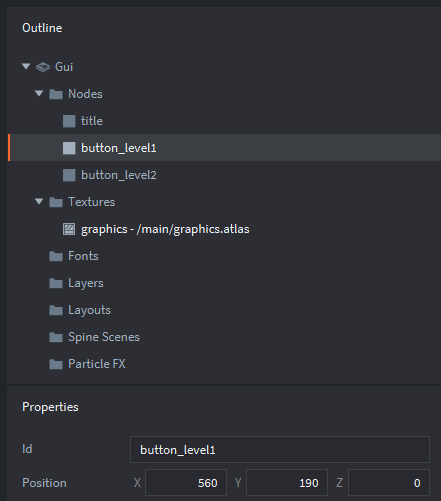 Gui outline and properties