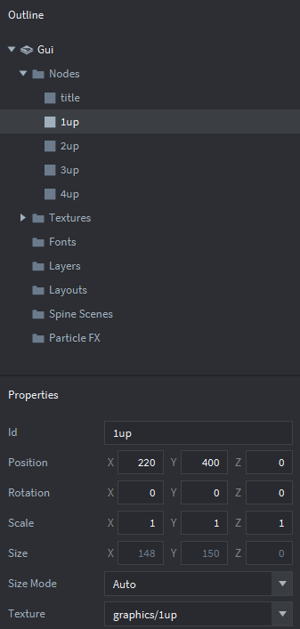 Gui outline and properties